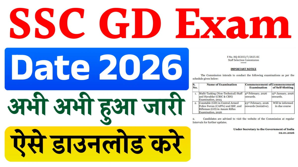 SSC GD Exam Date 2026 OUT