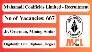 Mahanadi Coalfields MCL Recruitment 2026