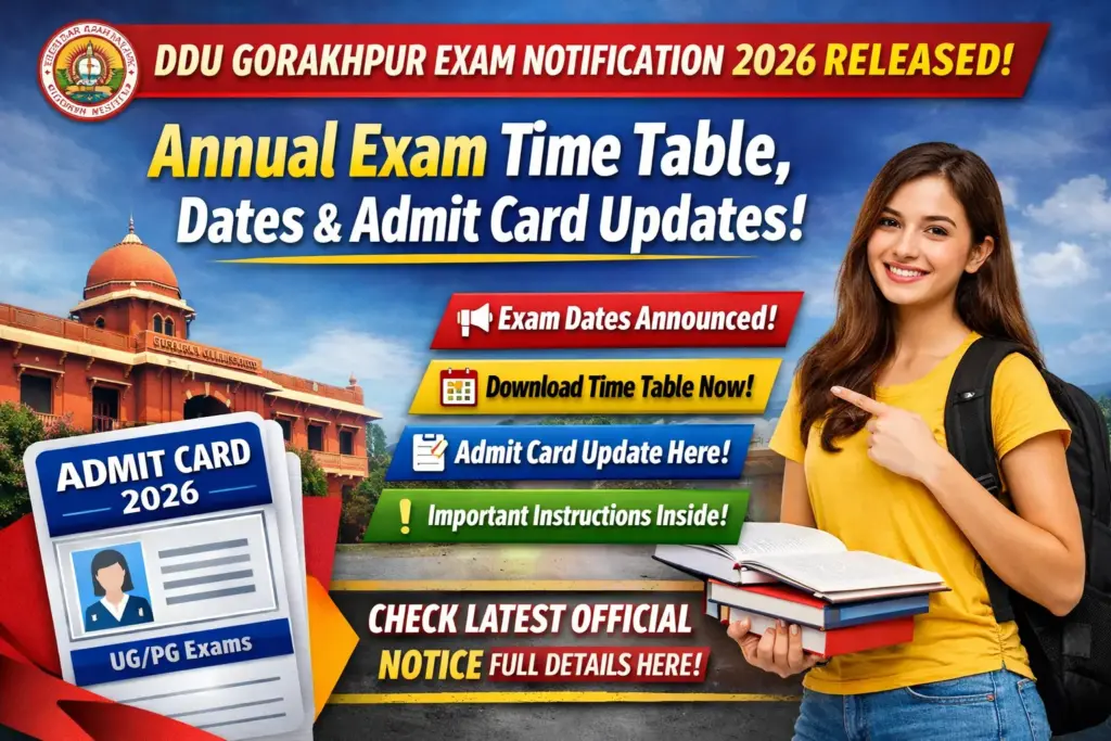 DDU Exam Notification 2026