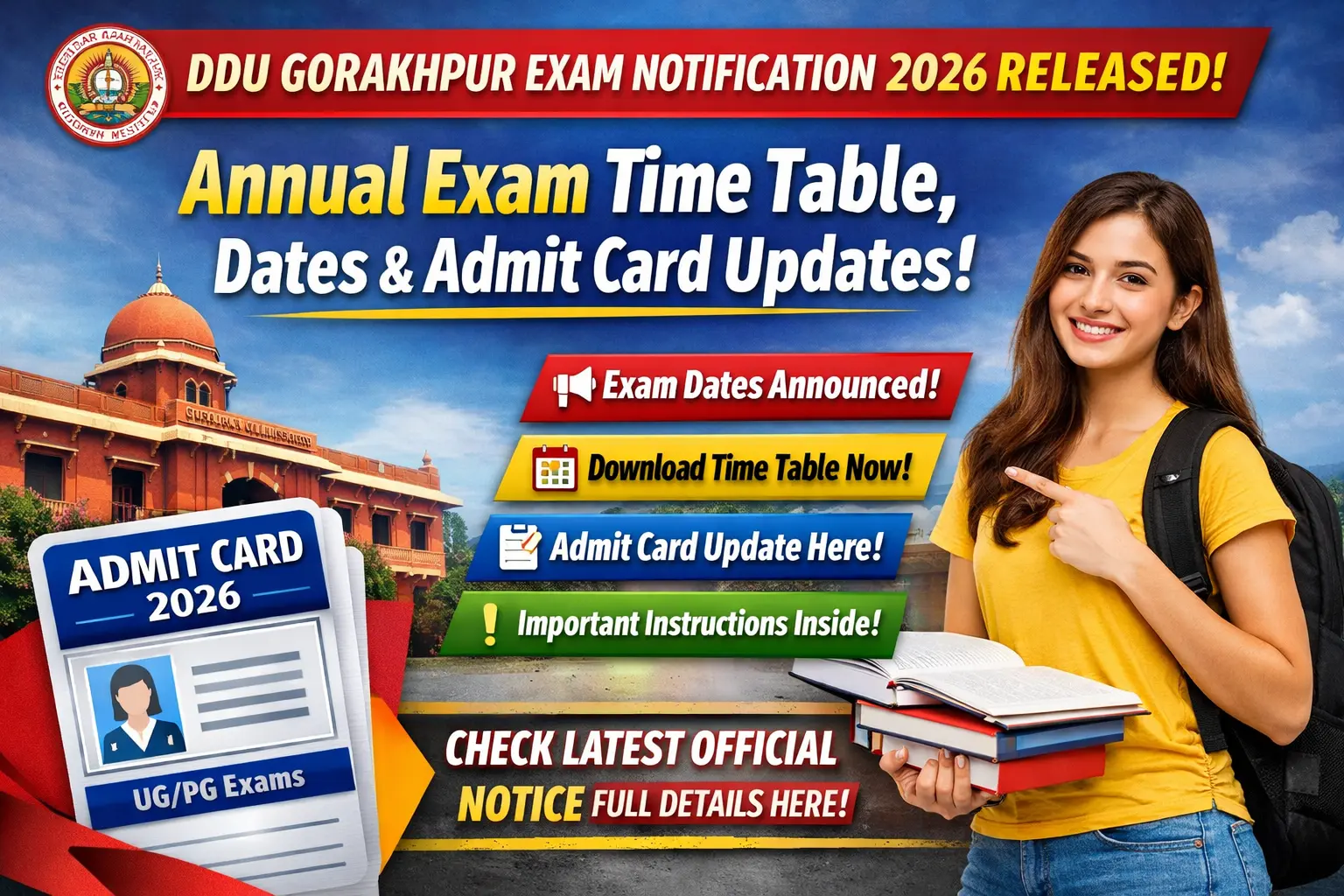 DDU Exam Notification 2026