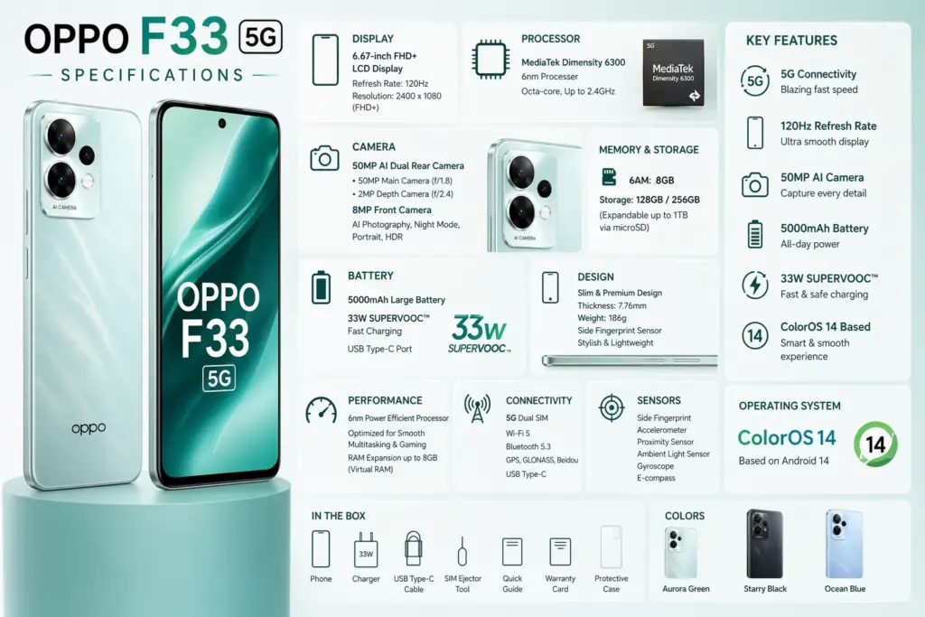Oppo F33 5G Smartphone 2026