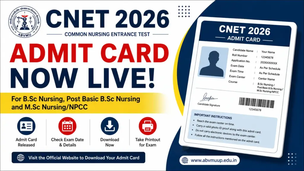 CNET 2026 Admit Card 2026