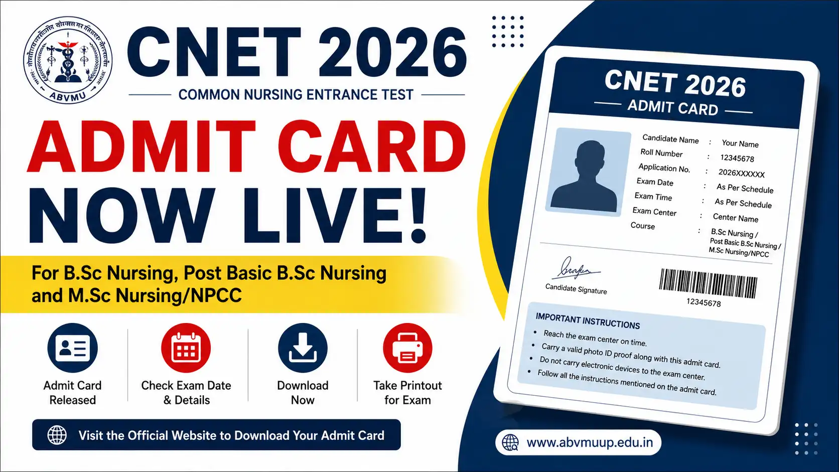 CNET 2026 Admit Card 2026