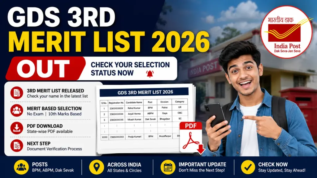 GDS 3rd Merit List 2026