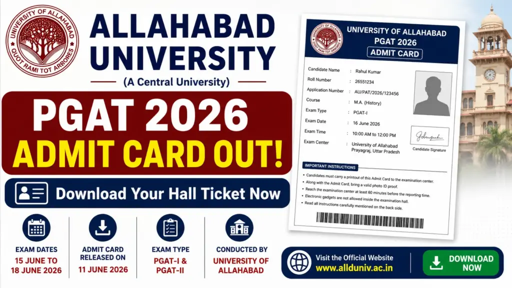 Allahabad University PGAT 2026 Admit Card