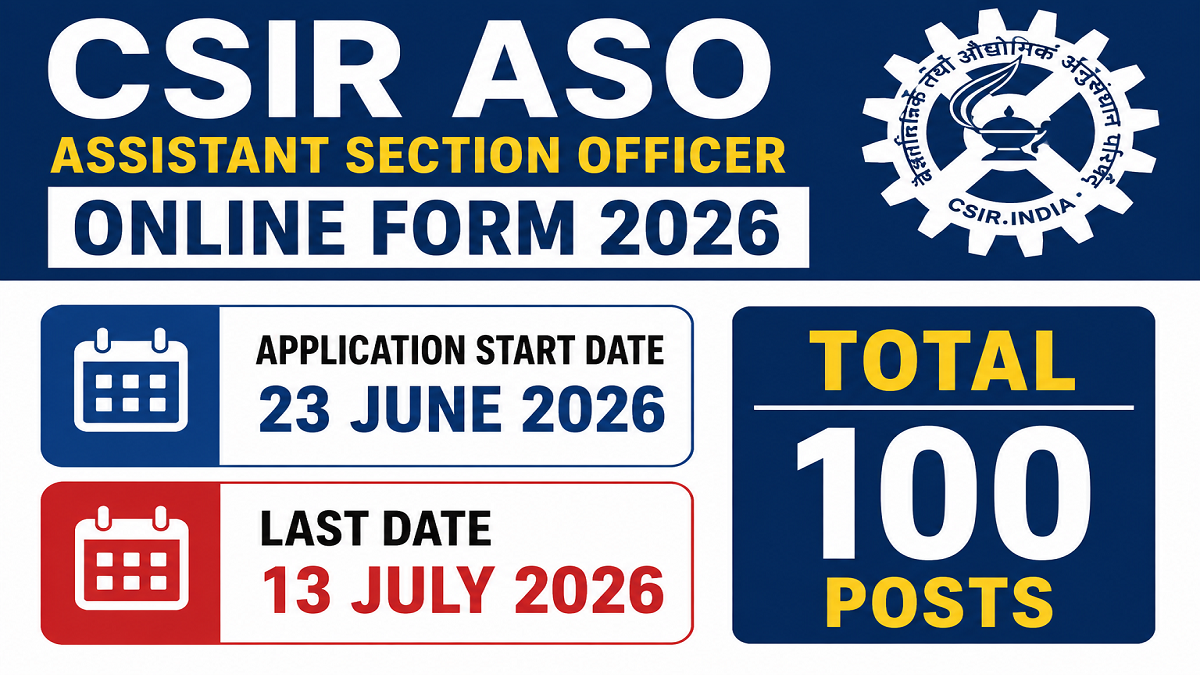 CSIR Assistant Section Officer ASO Recruitment 2026