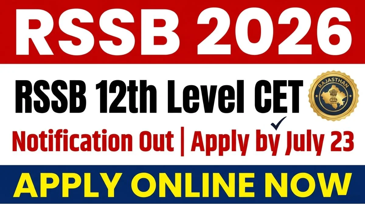 RSSB CET 10+2 Online Form 2026