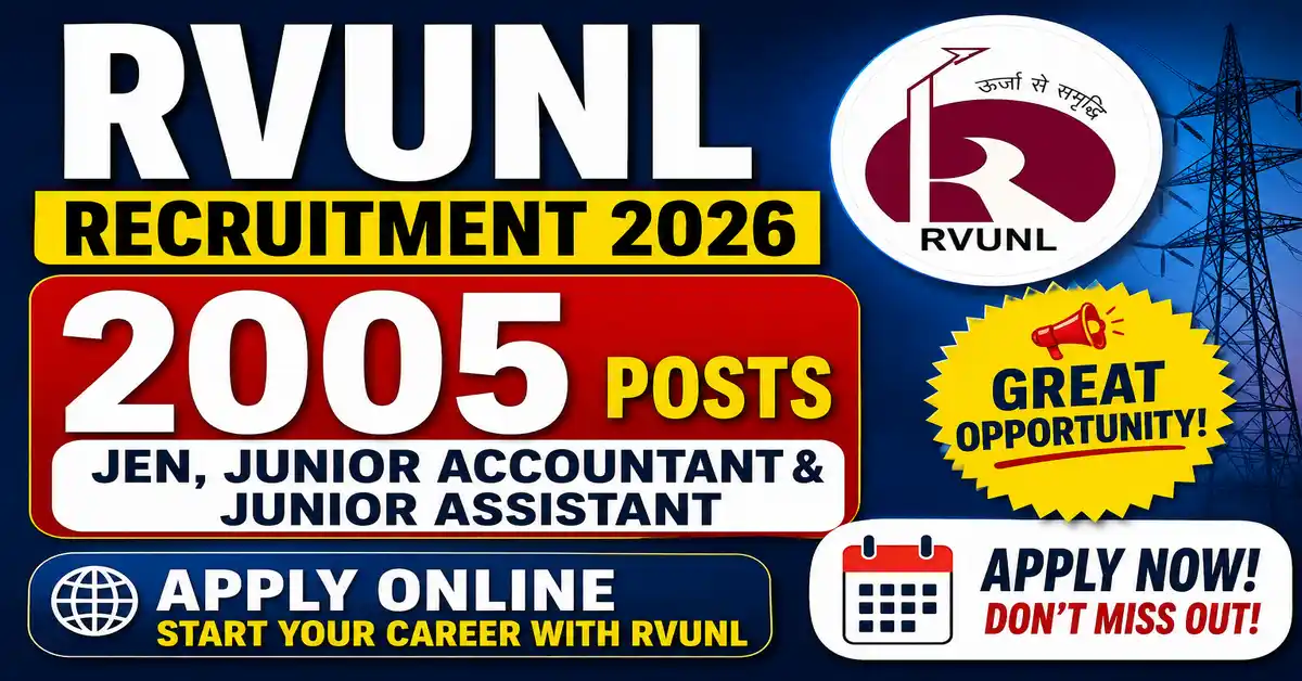 Rajasthan RVUNL Recruitment 2026