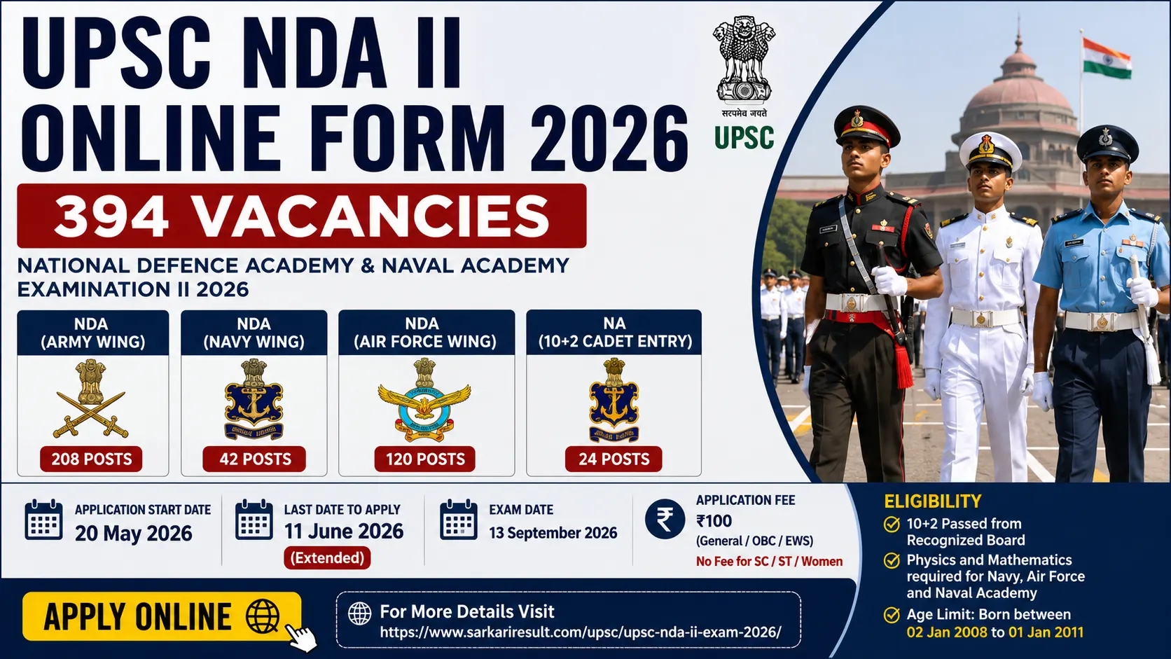 UPSC NDA II Online Form 2026