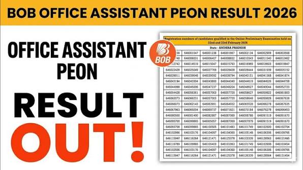 BOB Office Assistant Peon Final Result 2026