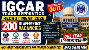 IGCAR Trade Apprentice Online Form 2026