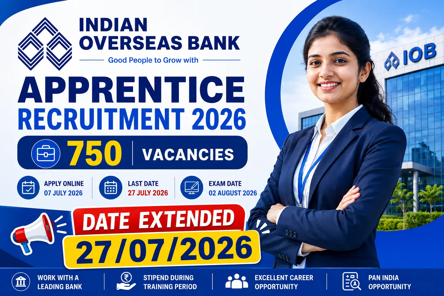 IOB Apprentice Online Form 2026 Date Extended