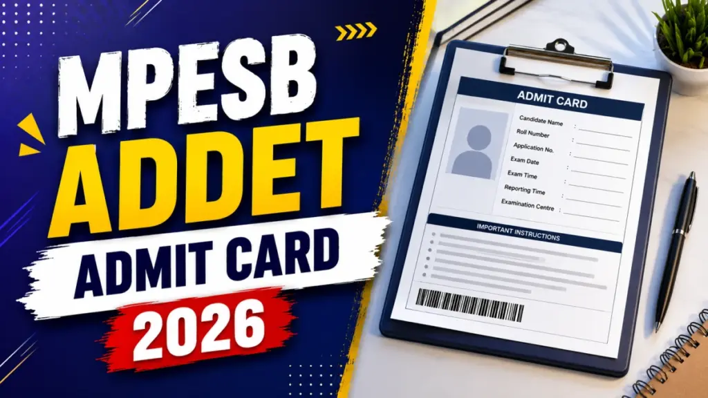 MP ESB Animal Husbandry Admission ADDET Admit Card 2026
