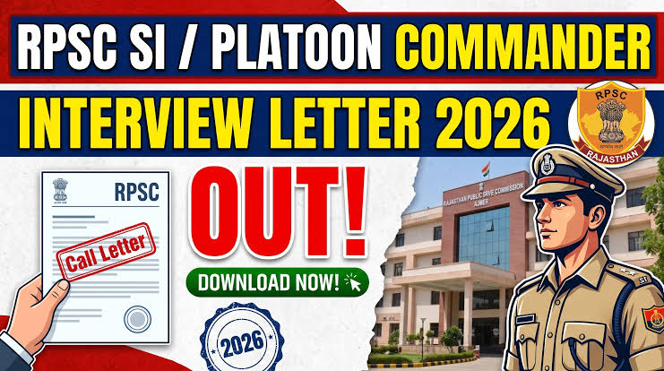 RPSC SI Interview Letter 2026