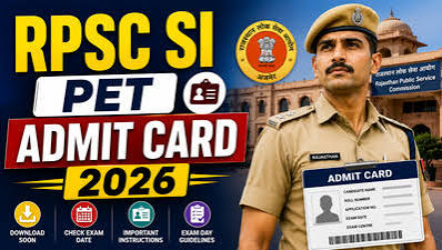 RPSC Sub Inspector SI PET Admit Card 2026