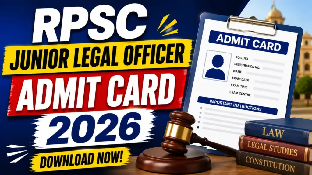 Rajasthan RPSC JLO 2025 Admit Card 2026