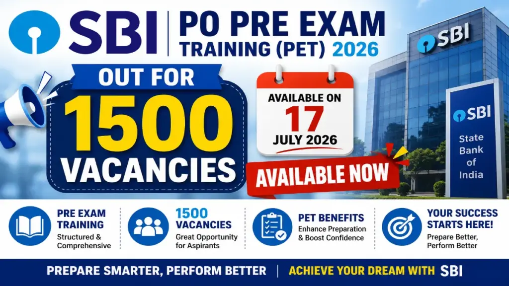 SBI PO Pre Exam Training Letter 2026