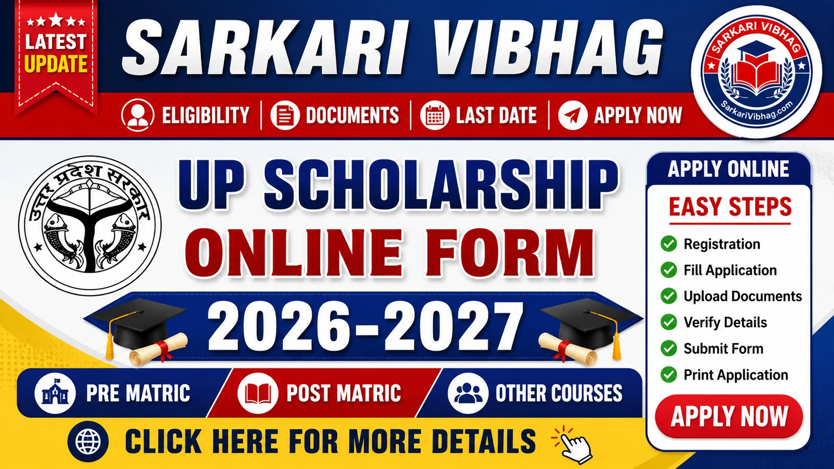 UP Scholarship Online Form 2026-2027
