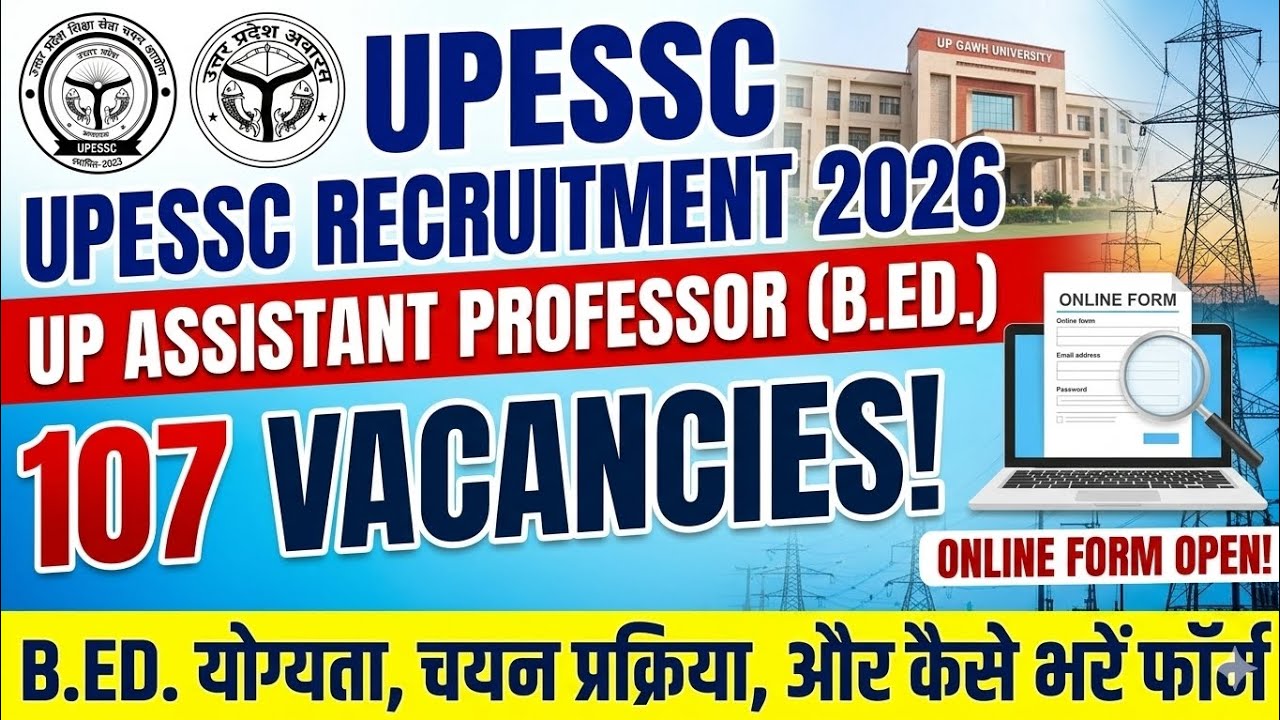 UPESSC Assistant Professor BEd Online Form 2026