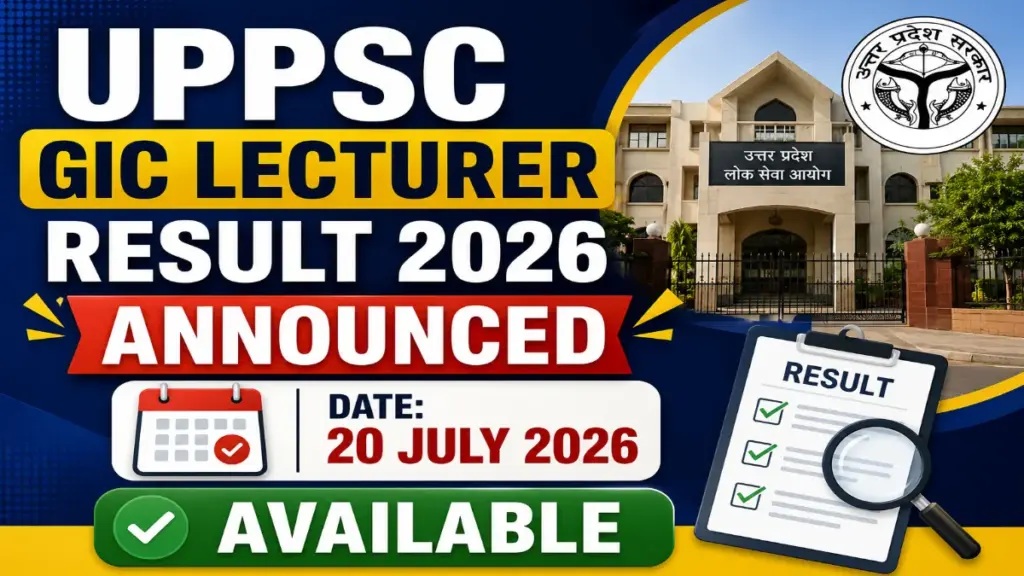 UPPSC GIC Lecturer Mains Online Form 2026