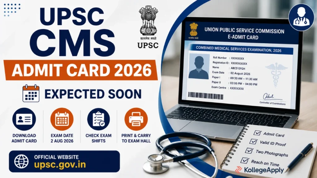UPSC Combined Medical Services CMS Admit Card 2026