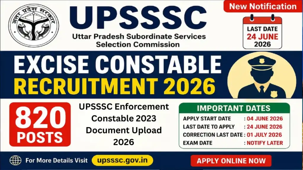 UPSSSC Enforcement Constable 2023 Document Upload 2026