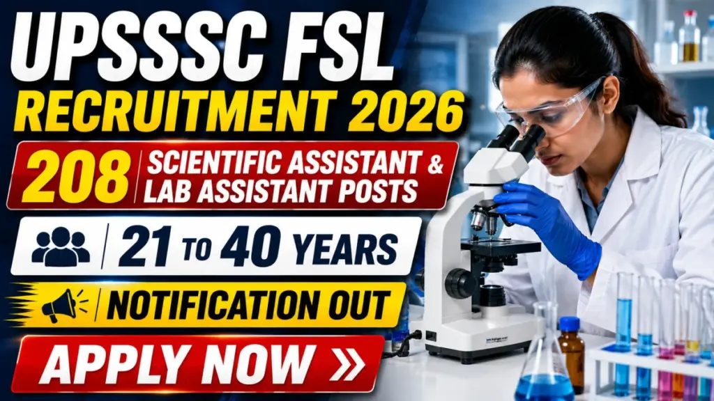UPSSSC Forensic Science Laboratory Online Form 2026