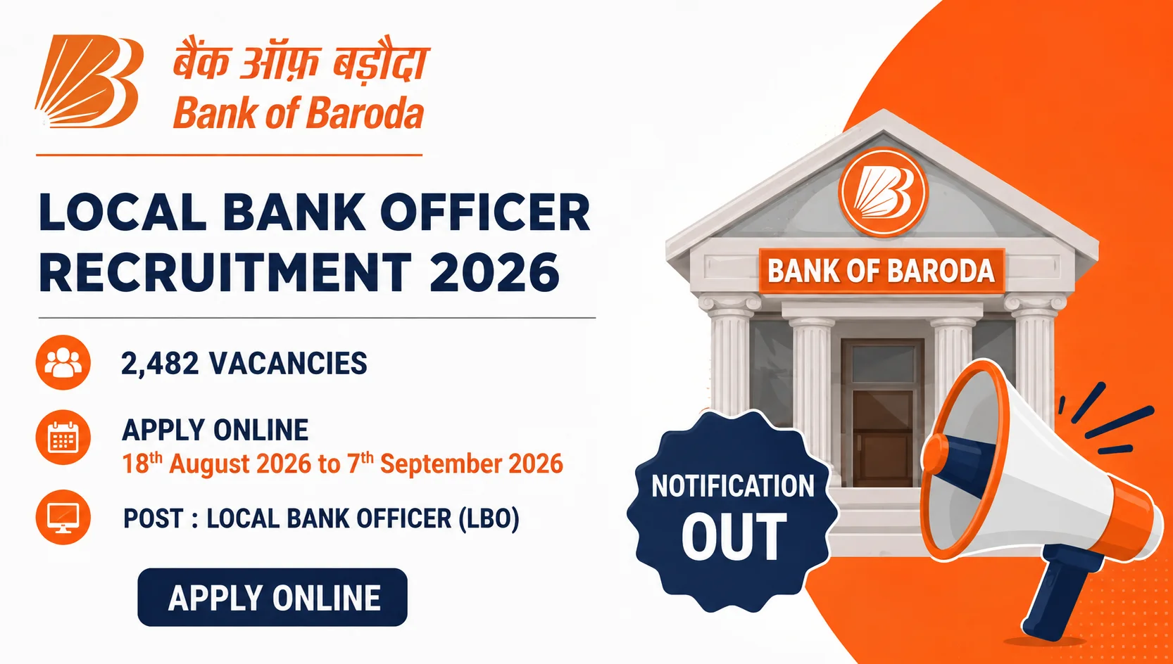Bank of Baroda LBO Online Form 2026