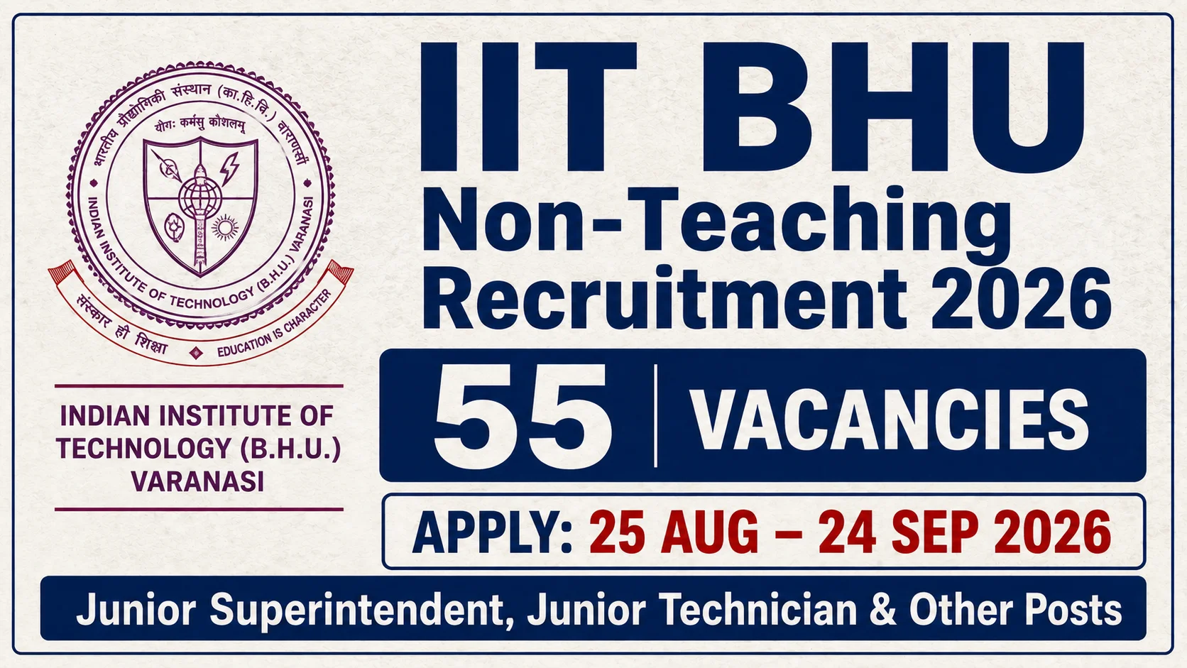IIT BHU Non Teaching Various Post Online Form 2026