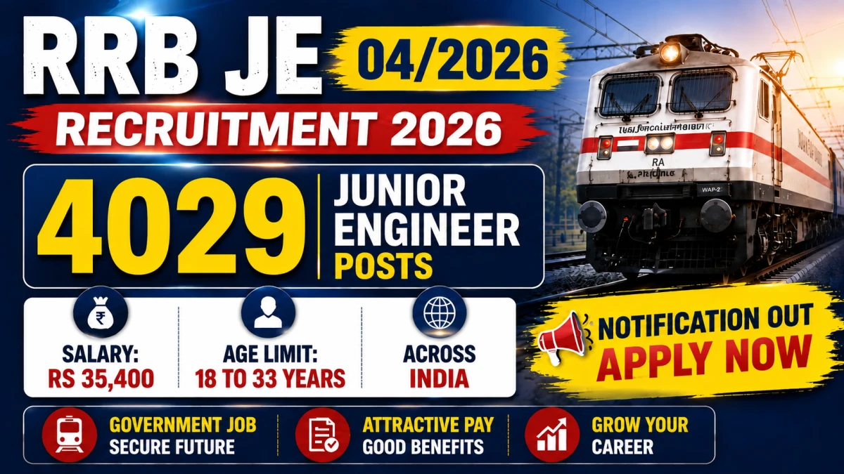Railway RRB Junior Engineer Online Form 2026