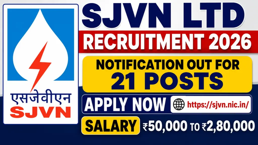 SJVN Ltd Various Post Online Form 2026