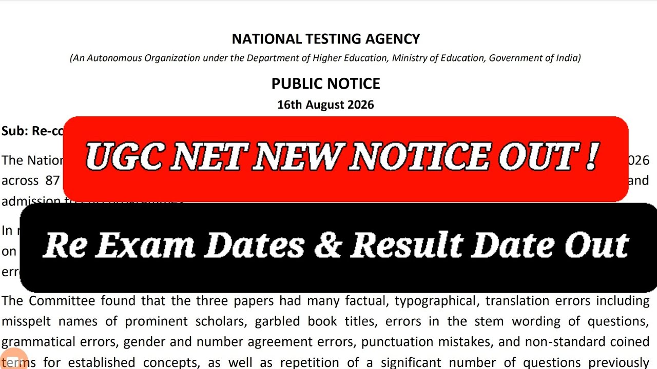 UGC NET Re-Exam Notice 2026