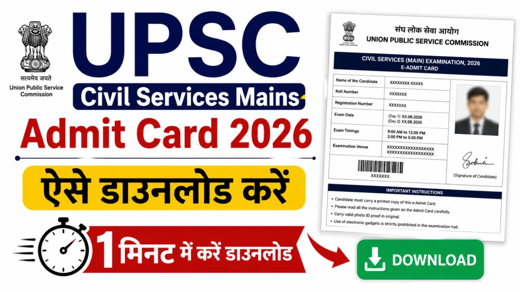 UPSC Civil Services Mains Admit Card 2026
