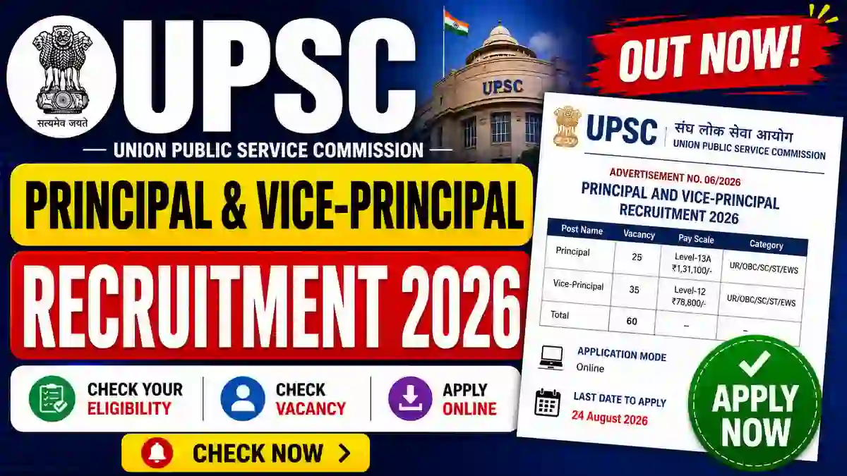 UPSC Principal and Vice Principal Online Form 2026