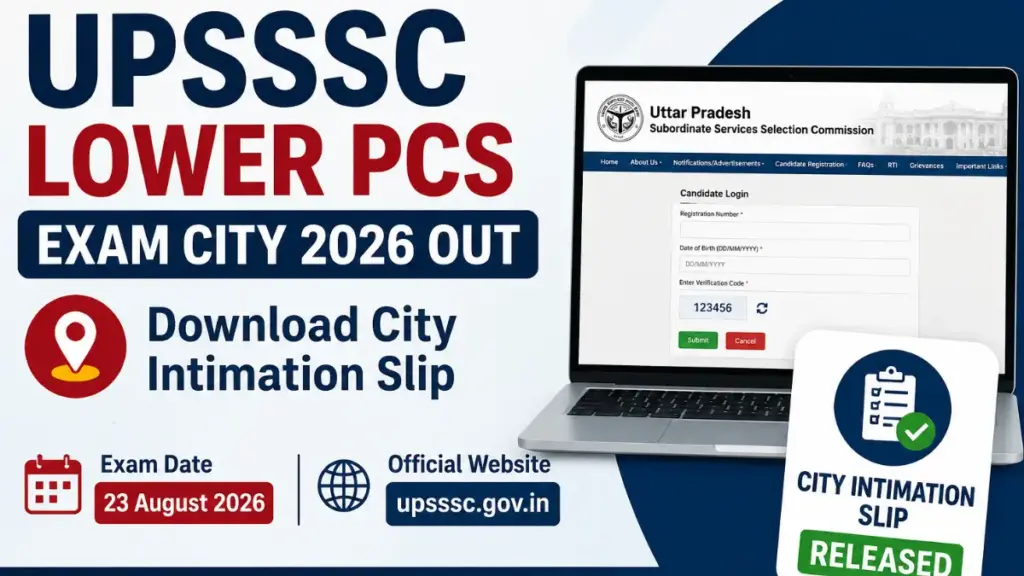 UPSSSC Lower PCS Mains Exam City 2026