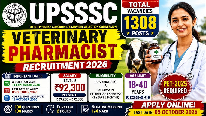 UPSSSC Veterinary Pharmacist Online Form 2026