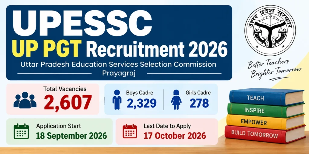 UP PGT Teacher Last Date 2026