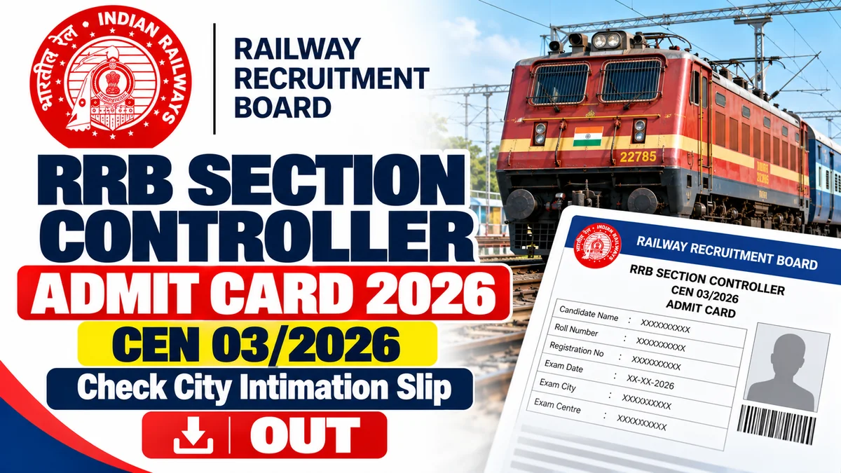 RRB Section Controller Exam City 2026